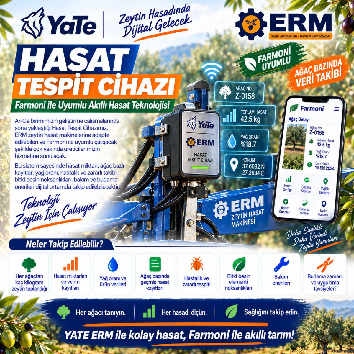 YATE ERM HASAT TESPİT CİHAZI-FARMONİ UYUMLU AKILLI TESPİT SİSTEM KİTİ