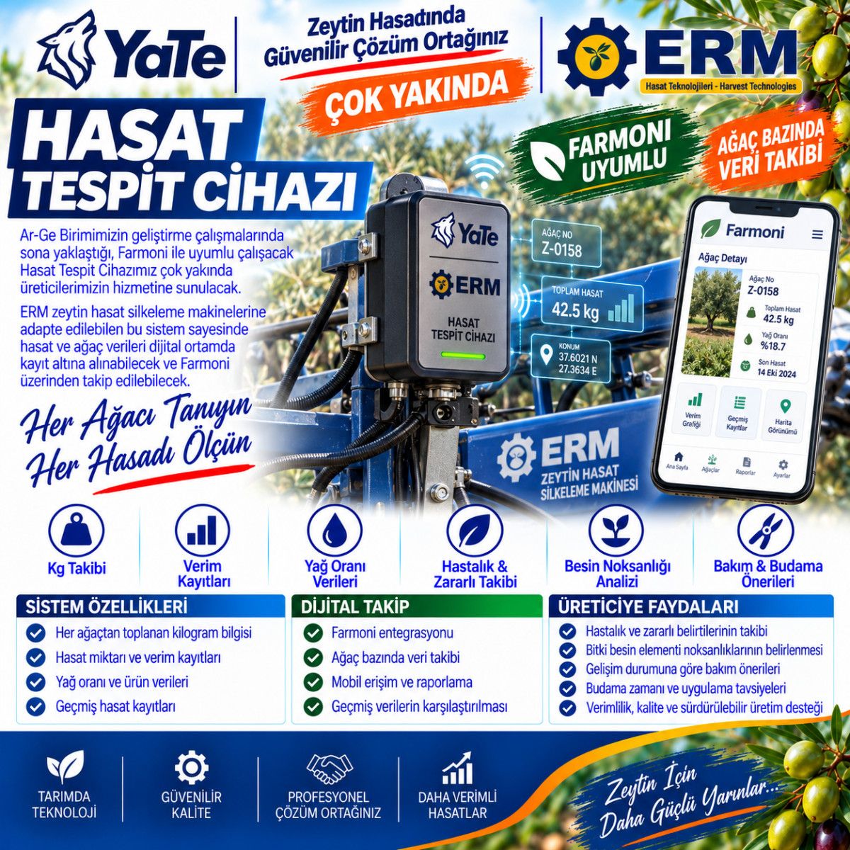 YATE ERM HASAT TESPİT CİHAZI-FARMONİ UYUMLU AKILLI TESPİT SİSTEM KİTİ
