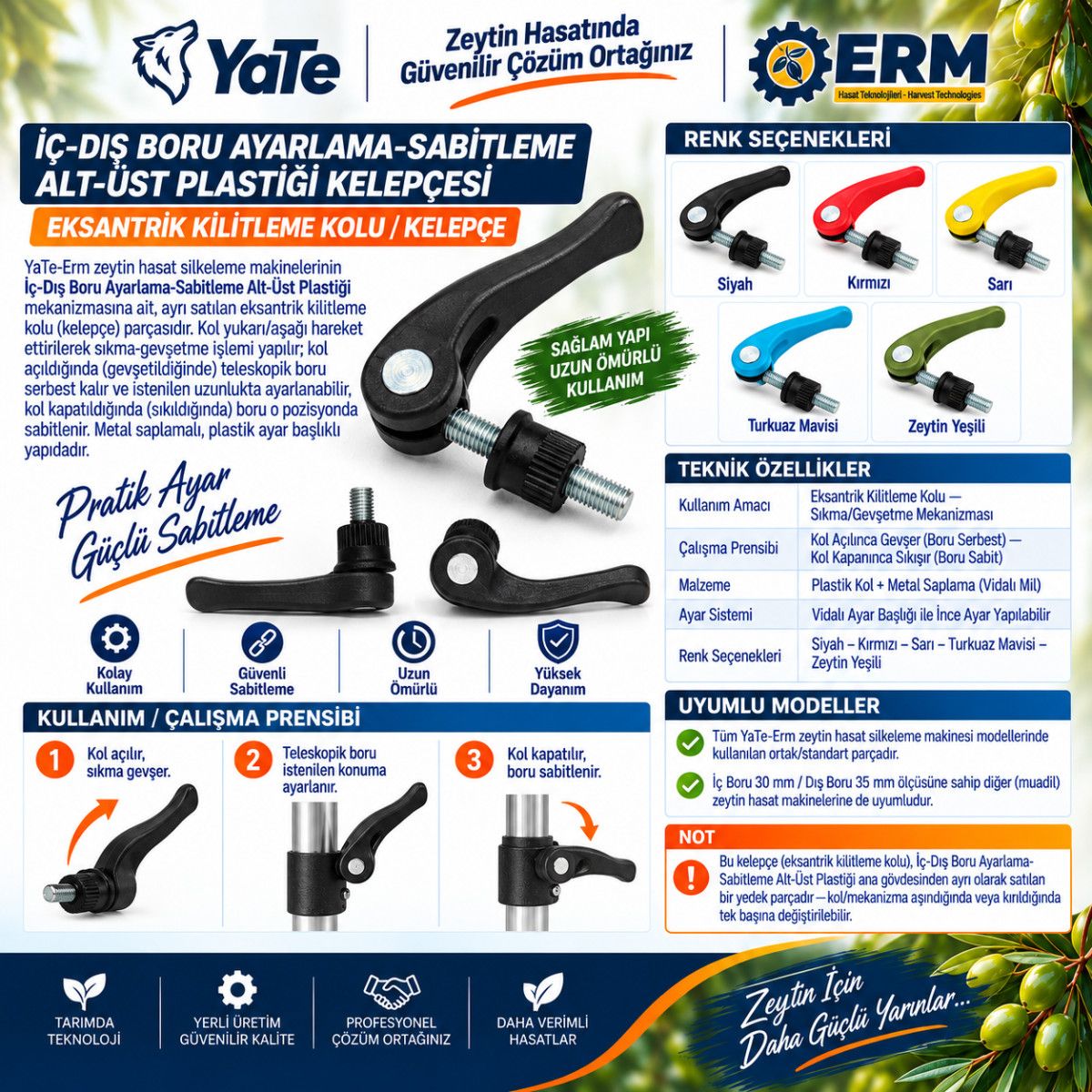 İÇ-DIŞ BORU AYARLAMA -SABİTLEME ALT-ÜST PLASTİĞİ KELEPÇESİ