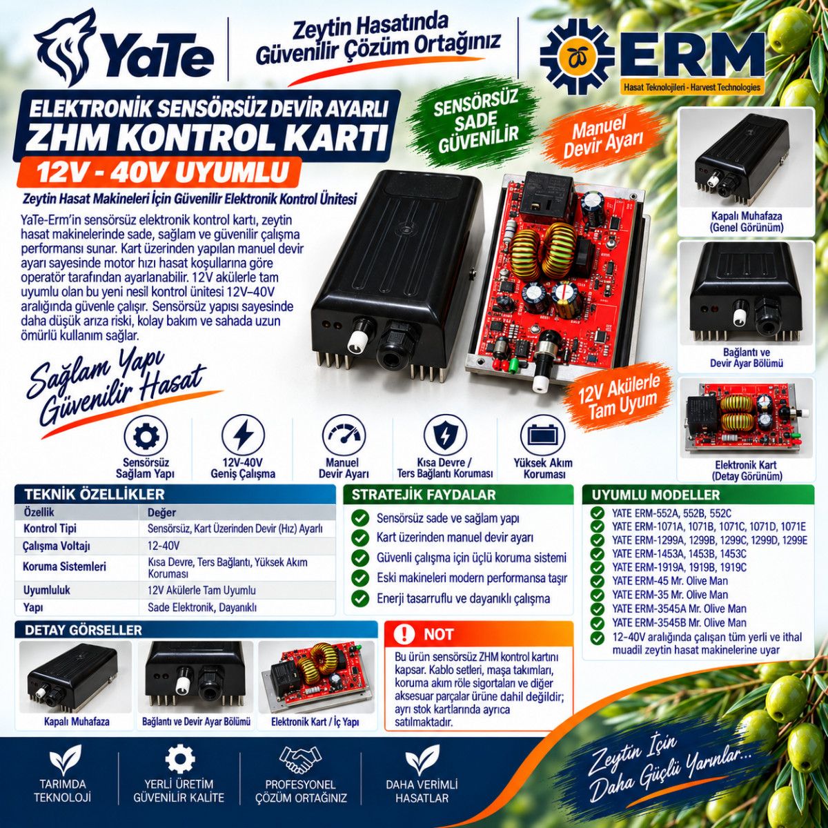 ELEKTRONİK SENSÖRSÜZ DEVİR AYARLI ZHM KONTROL KARTI