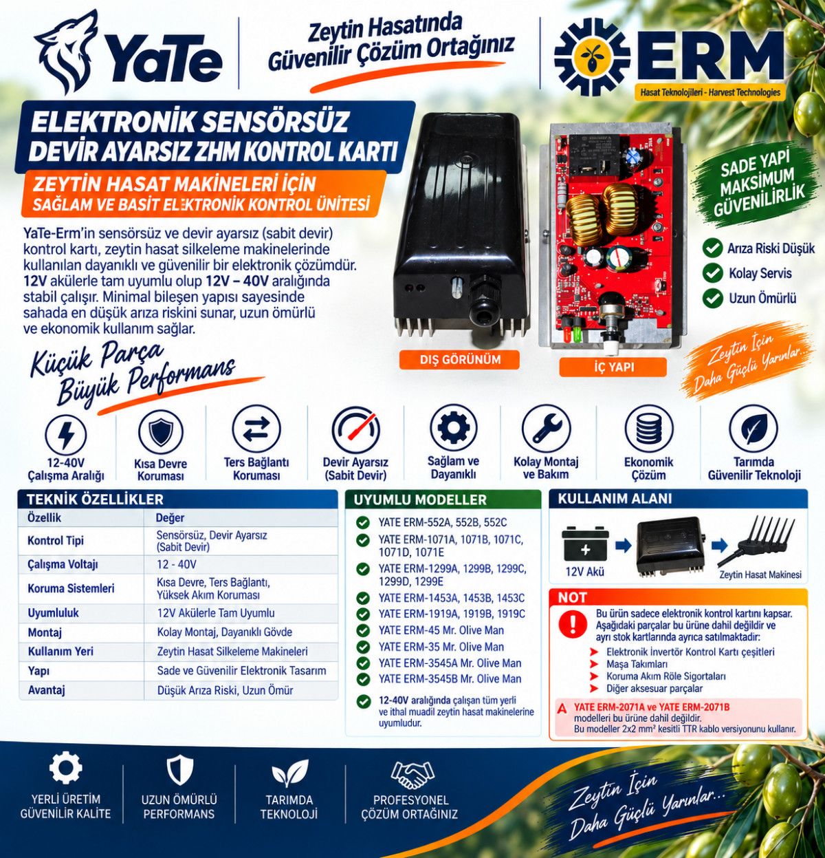 ELEKTRONİK SENSÖRSÜZ DEVİR AYARSIZ ZHM KONTROL KARTI