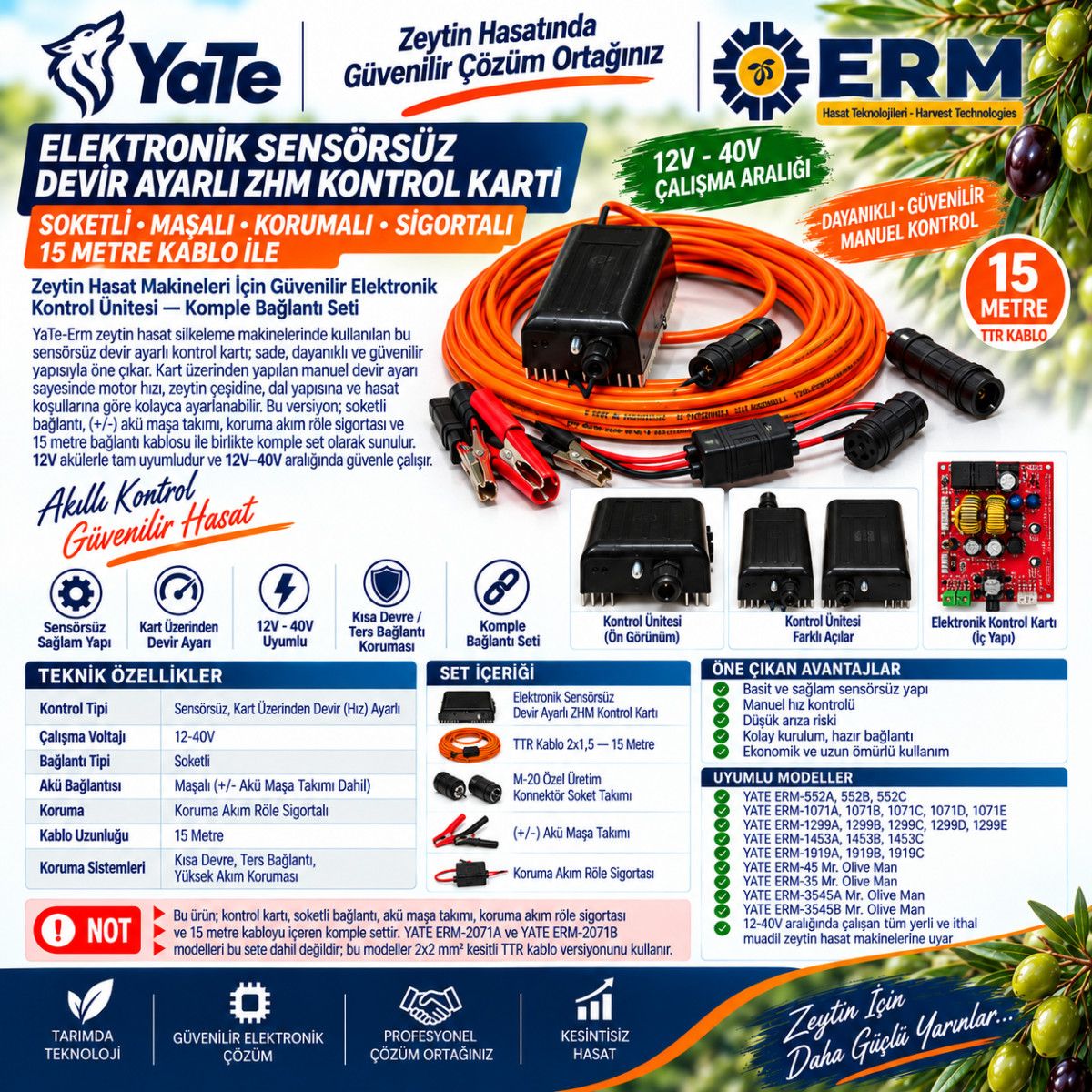 ELEKTRONİK SENSÖRSÜZ D.AYARLI ZHM KONTROL KARTI (SOKETLİ-MAŞALI-KORUMALI-SİGORTALI 15 METRE KABLO İLE )