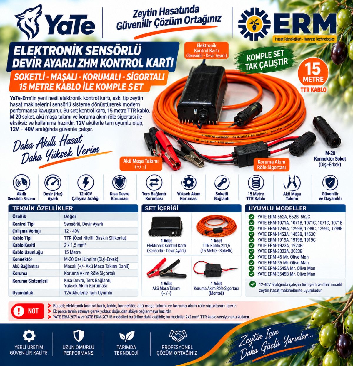 ELEKTRONİK SENSÖRLÜ DEVİR AYARLI ZHM KONTROL KARTI (SOKETLİ-MAŞALI-KORUMALI-SİGORTALI 15 METRE KABLO İLE )