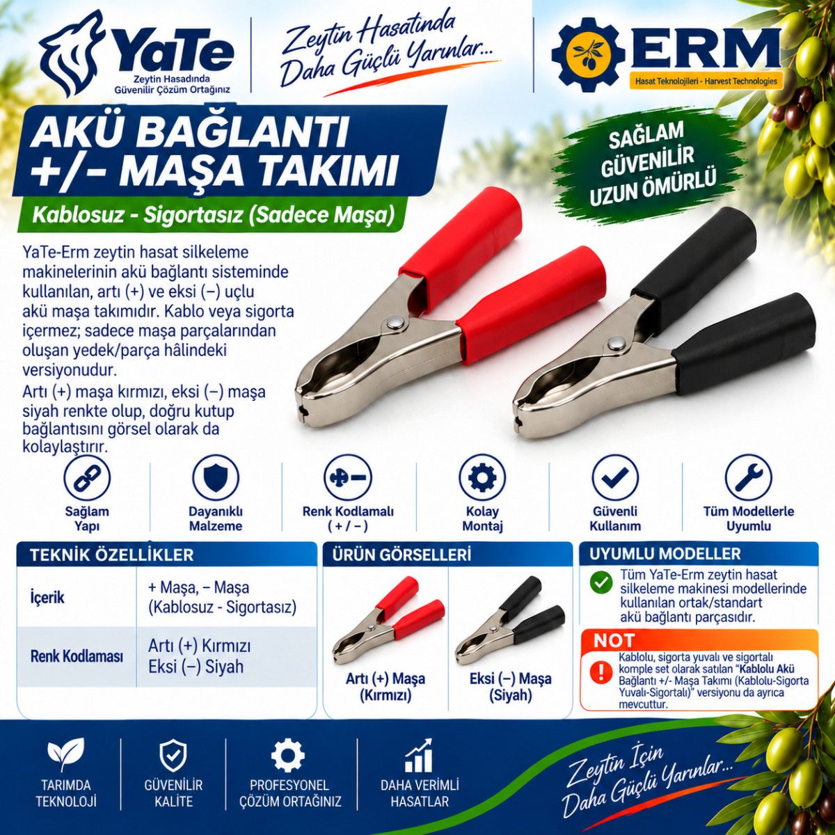 AKÜ BAĞLANTI  + / - MAŞA TAKIMI